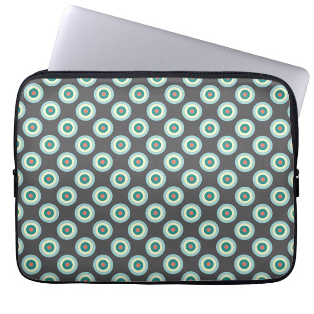 Grey Combination Circles by Shirley Taylor Laptop Sleeve (Front)