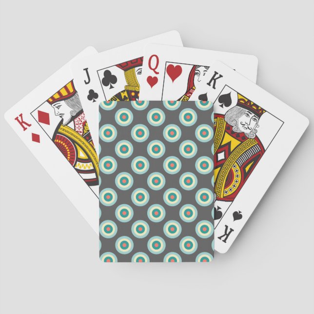 Grey Combination Circles by Shirley Taylor Playing Cards (Back)