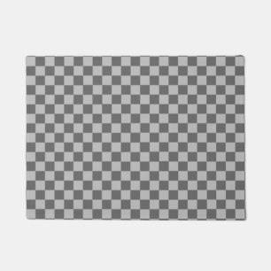 Grey Combination Classic Chequerboard Doormat