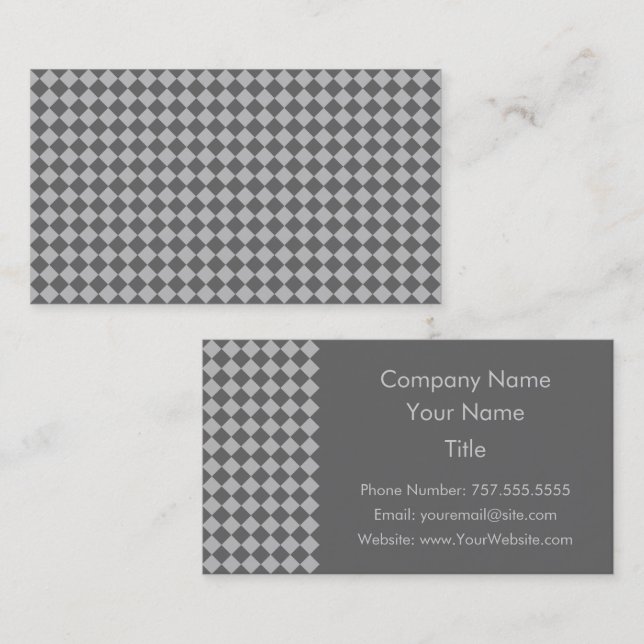 Grey Combination Diamond Pattern by Shirley Taylor Business Card (Front/Back)