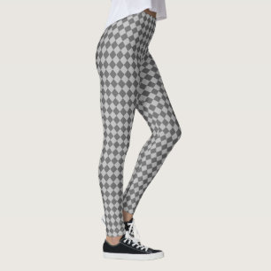 Grey Combination Diamond Pattern by Shirley Taylor Leggings