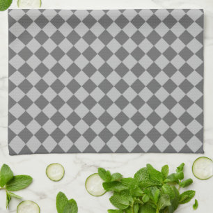 Grey Combination Diamond Pattern by Shirley Taylor Tea Towel