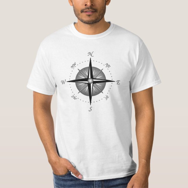 Grey Compass Rose T-Shirt (Front)