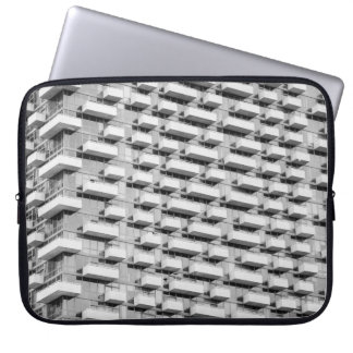 Grey concrete building laptop sleeve