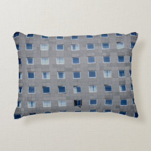 Grey concrete building photography decorative cushion
