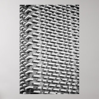 Grey concrete building poster