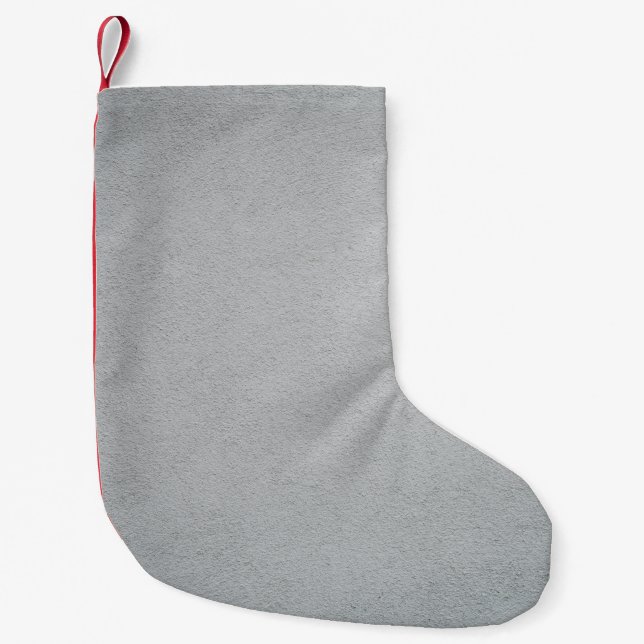 Grey concrete painted wall small christmas stocking (Front)