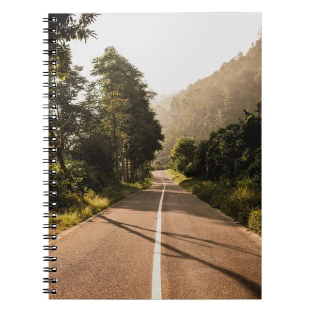 Grey concrete road in the morning notebook (Front)