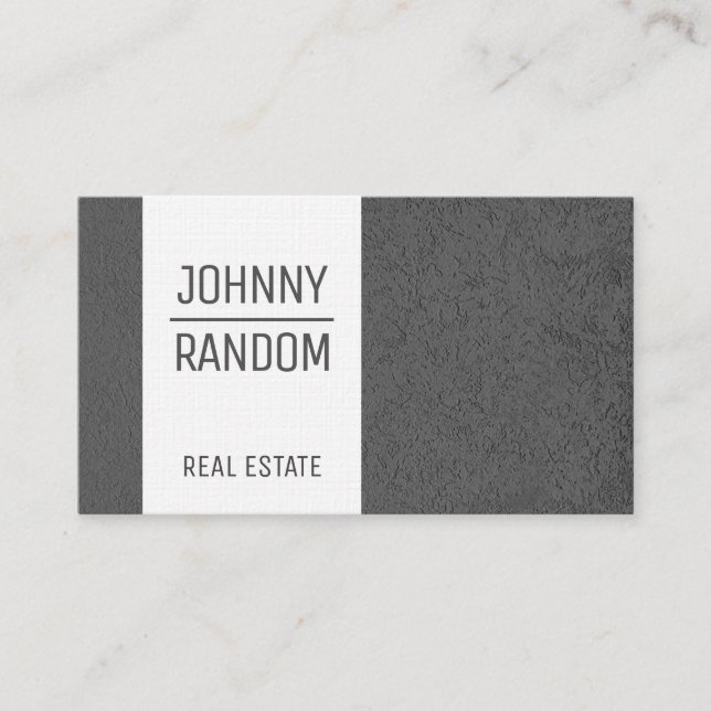 Grey concrete with white stripe business card (Front)