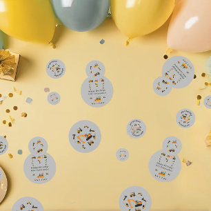 Grey Construction Themed Birthday Party Bilingual Confetti