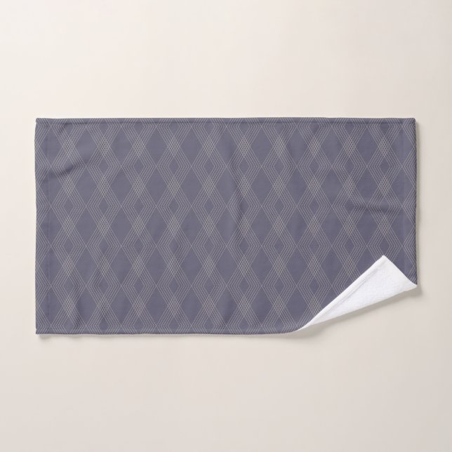 Grey, cool, trendy, simple, modern zig zag pattern hand towel (Hand Towel)