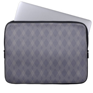 Grey, cool, trendy, simple, modern zig zag pattern laptop sleeve