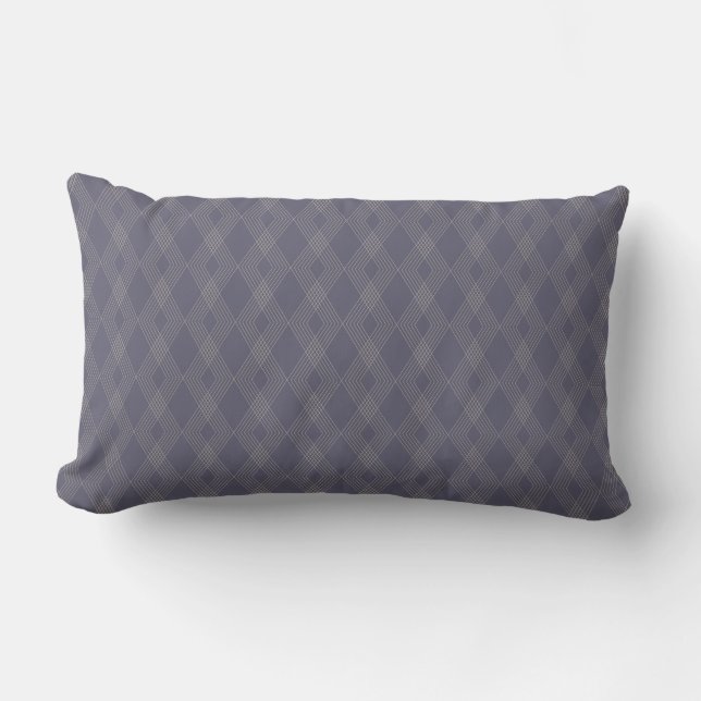 Grey, cool, trendy, simple, modern zig zag pattern lumbar cushion (Front)