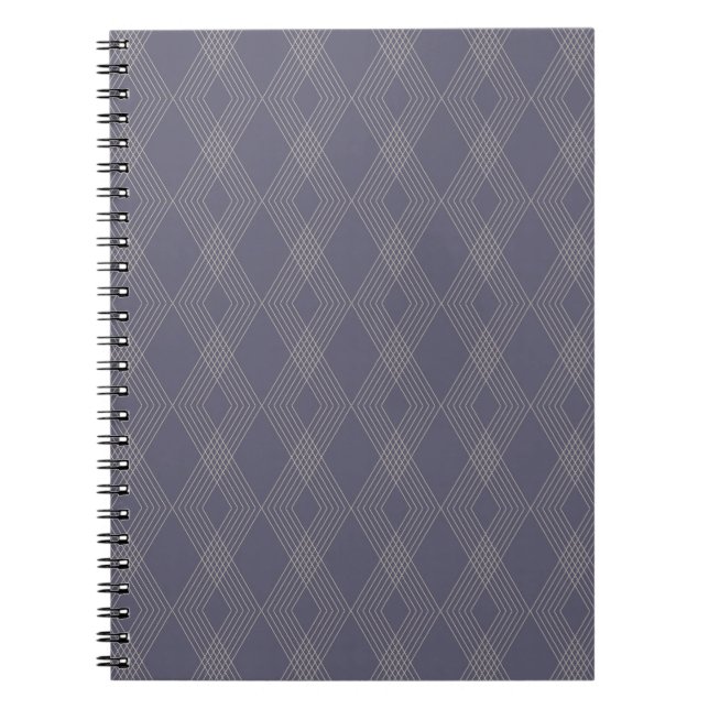 Grey, cool, trendy, simple, modern zig zag pattern notebook (Front)