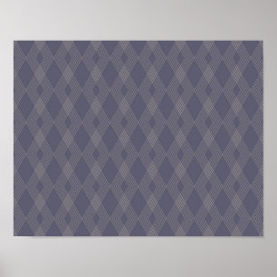 Grey, cool, trendy, simple, modern zig zag pattern poster
