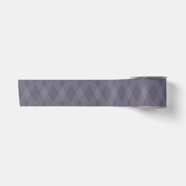 Grey, cool, trendy, simple, modern zig zag pattern satin ribbon (Front)