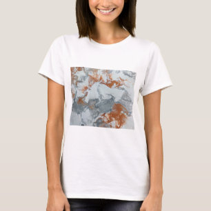 Grey Copper Acrylic Painting Abstract Background T-Shirt