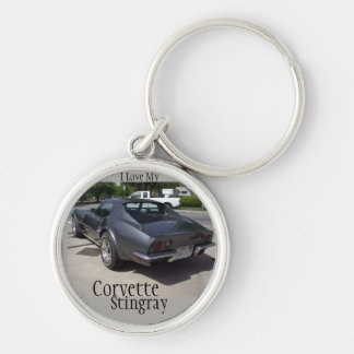 Grey Corvette Stingray Key Chain
