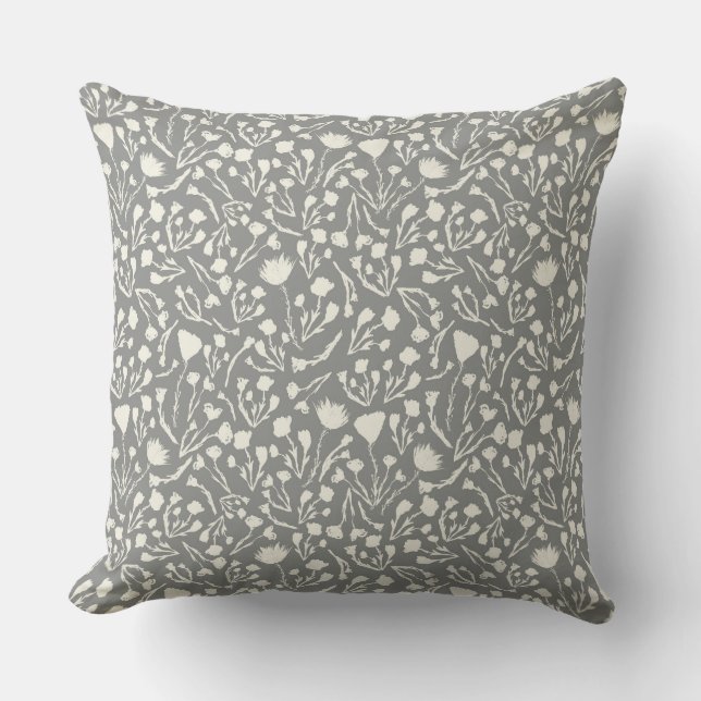 Grey Cottage Botanical Design  Cushion (Front)