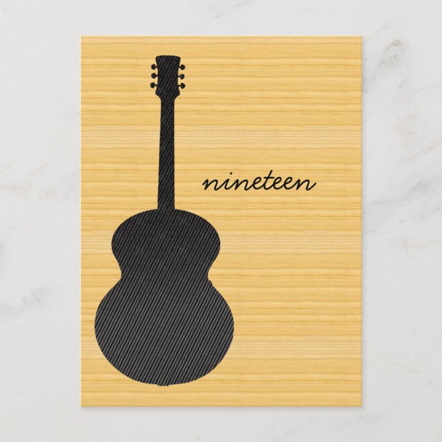 Grey Country Guitar Table Number Postcard (Front)