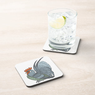 Grey Country Rooster Coaster