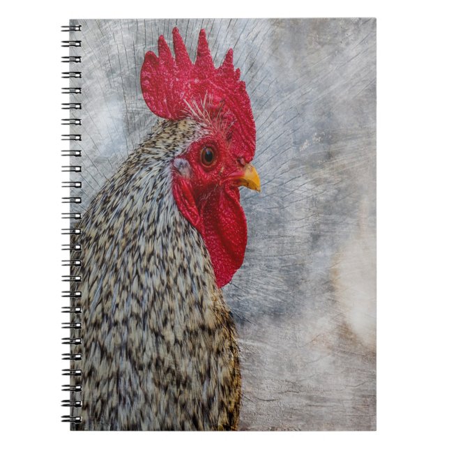 Grey Country Rooster Notebook (Front)