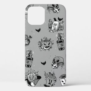 grey covid germs halloween creepy iPhone 12 case