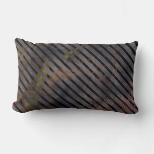 Grey cross-cut stripes or carbon ribbons? Gold red Lumbar Cushion