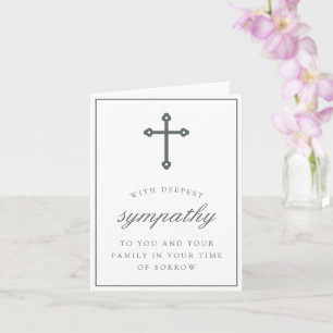 Grey Cross Elegant Condolences Sympathy Card