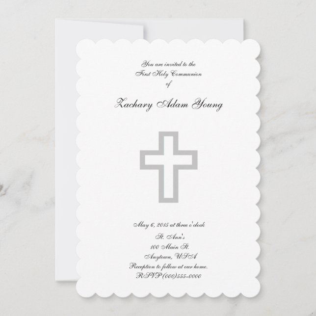 "Grey Cross" Invitations (Front)