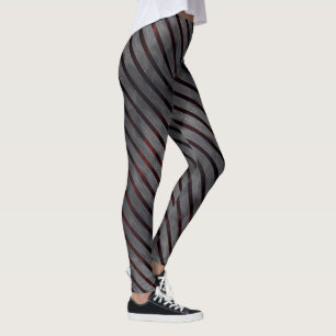 Grey cross stripes small square, reddish backgrond leggings