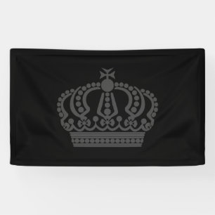 Grey crown with black background banner