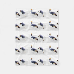 grey crowned crane bird birds animal pair couple fleece blanket