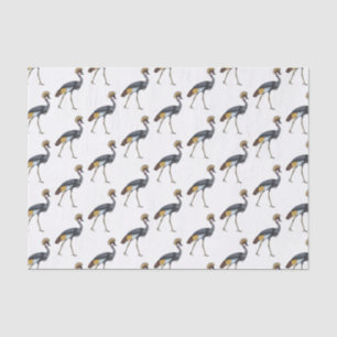 Grey crowned crane bird cartoon illustration  tissue paper