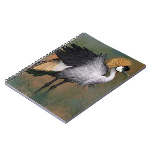 Grey Crowned Crane Bird Notebook