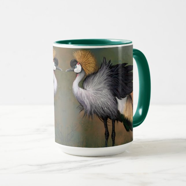 Grey Crowned Crane Coffee Mug (Front Right)