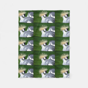 grey crowned crane couch personalise bedding fleece blanket
