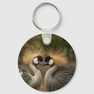 Grey Crowned Crane Key Ring