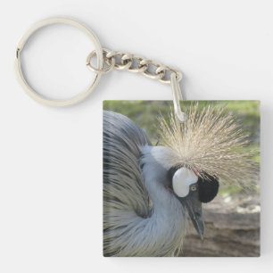 Grey Crowned Crane Key Ring