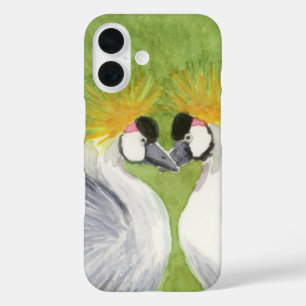 Grey Crowned Cranes iPhone 16 Case