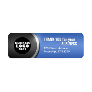 Grey Curve & Blue "THANK YOU for your BUSINESS" Return Address Label