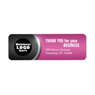 Grey Curve & Fuchsia "THANK YOU for your BUSINESS" Return Address Label