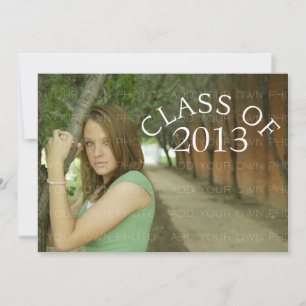 Grey Curved Typography Graduation Invite