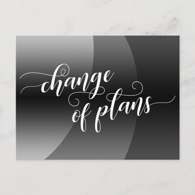 Grey Curves Change of Plans Wedding Update Postcard (Front)