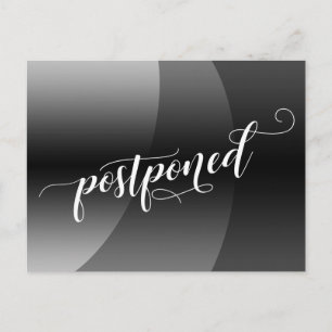 Grey Curves Postponed Wedding Announcement Postcard