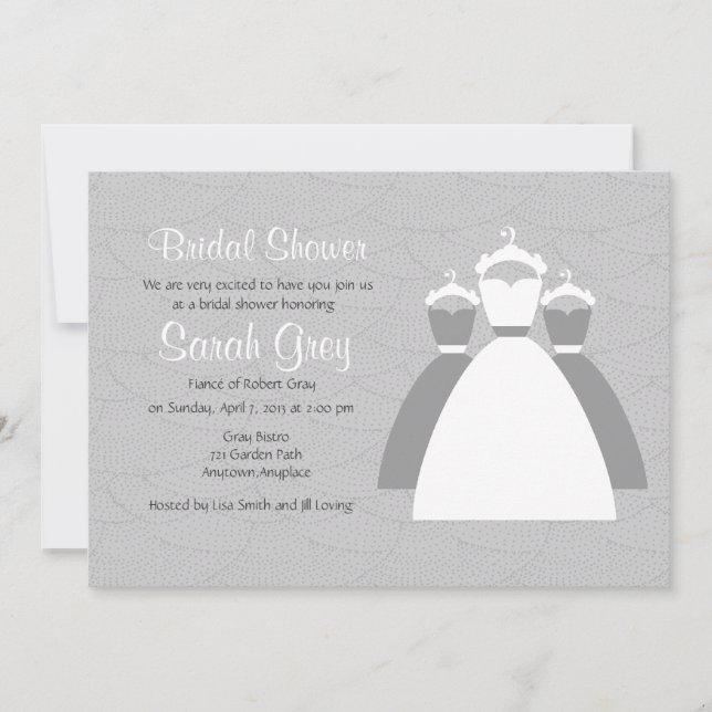 Grey Custom Bridal Shower Invites (Front)