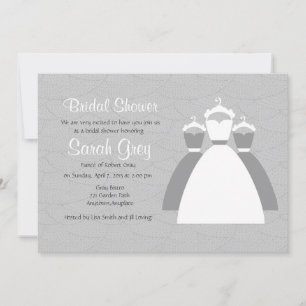 Grey Custom Bridal Shower Invites