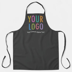 Grey Custom Company Apron with Logo Personalised