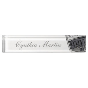 Grey custom court reporter name plate