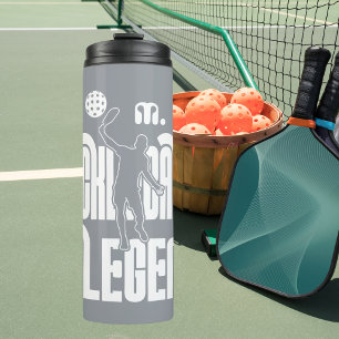 Grey Custom Monogram Pickleball Legend Thermal Tumbler